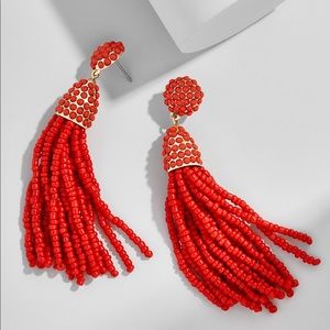 BAUBLEBAR | PIÑATA TASSLE EARRING | CORAL RED